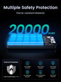 20000Mah Power Bank 22.5W Powerbank Portable Charger USB-C Fast Charging 3 Port