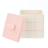 Emporium Lulu Collection Ceramic Storage Box Pink Grid Pattern