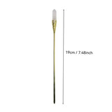 2pcs Crystal Plant Stakes White Quartz & Amethyst Flower Pot and Plant Stand Decorative Sticks