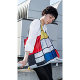 LOQI Mondrian Composition Recycled Polyester Tote Bag Multi