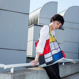 LOQI Mondrian Composition Recycled Polyester Tote Bag Multi