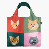 LOQI Stephen Cheetham Cats Reusable Foldable Shopping Bag Multi Colour