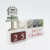 Urban Products Christmas Countdown Standing Decoration Red & White 18cm