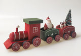 Santa on Train Standing Decoration Red & Green 24cm