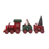 Santa on Train Standing Decoration Red & Green 24cm