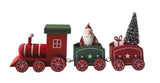 Santa on Train Standing Decoration Red & Green 24cm