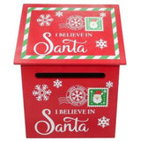 I Believe in Santa Letter Box Red & Green 29cm