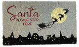 Urban Products Santa Please Stop Here Doormat Red & Grey 45x75cm