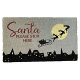 Urban Products Santa Please Stop Here Doormat Red & Grey 45x75cm
