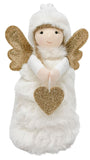 Rosie Girl Standing Decoration White & Gold 19cm