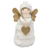 Rosie Girl Standing Decoration White & Gold 19cm