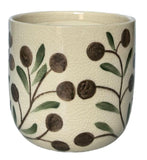 Olive Print Planter Brown 14cm