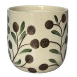 Olive Print Planter Brown 14cm