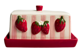Strawberry Delight Butter Dish Red 17cm