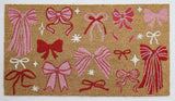 Bows Doormat Pink & Red 45x75cm