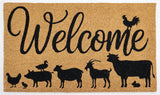Welcome To The Farm Doormat Black 45x75cm