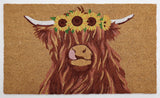 Highland Cow Doormat Brown 45x75cm