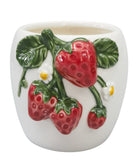 Strawberry Planter White & Red 12cm