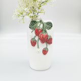 Strawberry Vase White & Red 20cm