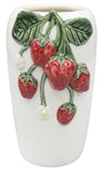Strawberry Vase White & Red 20cm