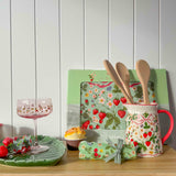 Strawberry Fields Floral Coupe Glass Pink 16cm