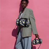 LOQI Smiley Flowers Small Weekender Bag Black