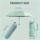 Mini Umbrella Lightweight Pocket-Sized Umbrella Portable Foldable Automatic Outdoor - Yellow
