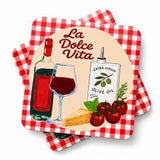 Urban Products La Dolce Vita Coasters Red 10x10cm