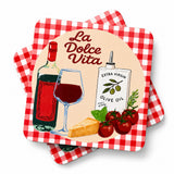 Urban Products La Dolce Vita Coasters Red 10x10cm