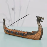 Vintage Dragon Boat Incense Holder Creative Statue Home Office Ornament