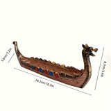 Vintage Dragon Boat Incense Holder Creative Statue Home Office Ornament