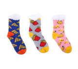 3 Pairs Socks Adults Heat Control Extra Sherpa Lined Anti-Slip Version Two Assorted A