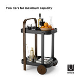 Umbra Bellwood Bar Serving Cart Black & Walnut
