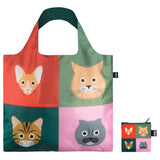 LOQI Stephen Cheetham Cats Reusable Foldable Shopping Bag Multi Colour