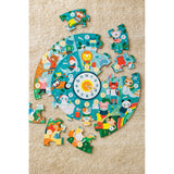 Petit Collage Telling the Time Floor Puzzle Multi-Coloured