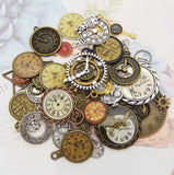 10x Clock Watch Charms Random Mixed Zinc Alloy Vintage Necklace Pendant Jewelry Steampunk Assorted