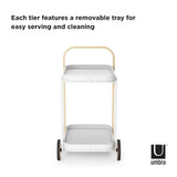 Umbra Bellwood Bar Serving Cart White & Natural