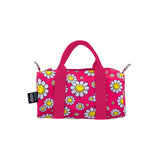 LOQI Smiley Flowers Small Weekender Bag Raspberry