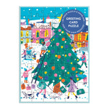 Galison Merry & Bright Greeting Card Puzzle Multi-Coloured