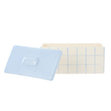 Emporium Lulu Collection Ceramic Box Blue Grid Pattern