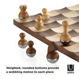 Umbra Wobble Chess Set Maple & Walnut