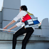 LOQI Mondrian Composition Recycled Polyester Tote Bag Multi