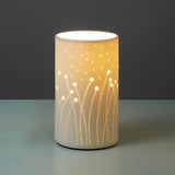 Emporium Cylinder Table Lamp With Cut-Out Design in White