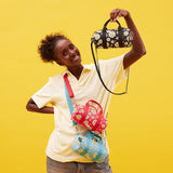 LOQI Smiley Flowers Small Weekender Bag Black
