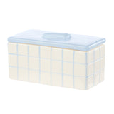 Emporium Lulu Collection Ceramic Box Blue Grid Pattern