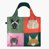 LOQI Stephen Cheetham Cats Reusable Foldable Shopping Bag Multi Colour