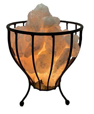 Smoky Smokey Quartz Crystal Cage Calcite Natural Reiki Chakra Minerals Lamp