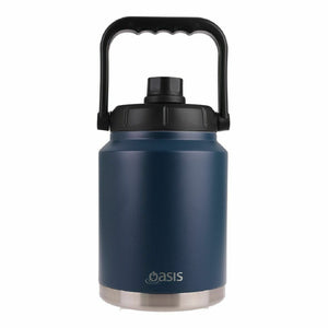 Oasis Stainless Steel Insulated Jug Water Bottle w/ Carry Handle Navy 2.1L