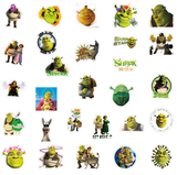 50pcs Shrek Cartoon Movie Vinyl Decal Stickers Mix Laptop Phone Waterproof Skate