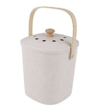 Biodegradable Bamboo Compost Bin Waste Composter Food Recycling White 3.8L